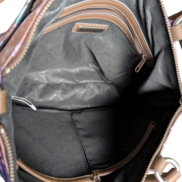 Rosetti Stunning Multi color Floral Brown Women's Handbag Fall Like New - Picture 9 of 13